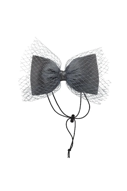 sparkling flower hairpins for party hairstyles -Avant Garde Bow Grand - Charcoal