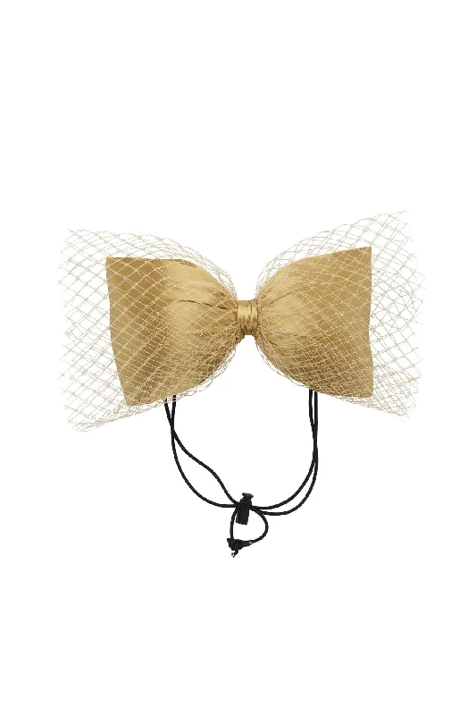 vintage-style hairbands for romantic hairstyles -Avant Garde Bow Grand - Gold