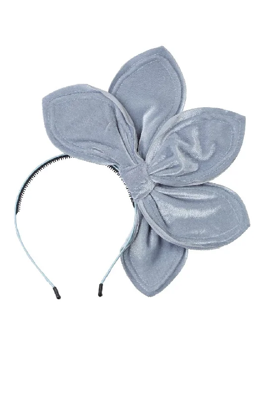 cute flower hairpins for girls’ hairstyles -Five Petals Velvet Headband - Antique Blue