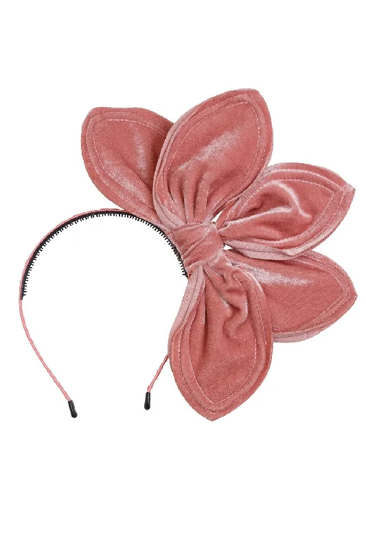 elegant rhinestone hairbands for special occasions -Five Petals Velvet Headband - Rose