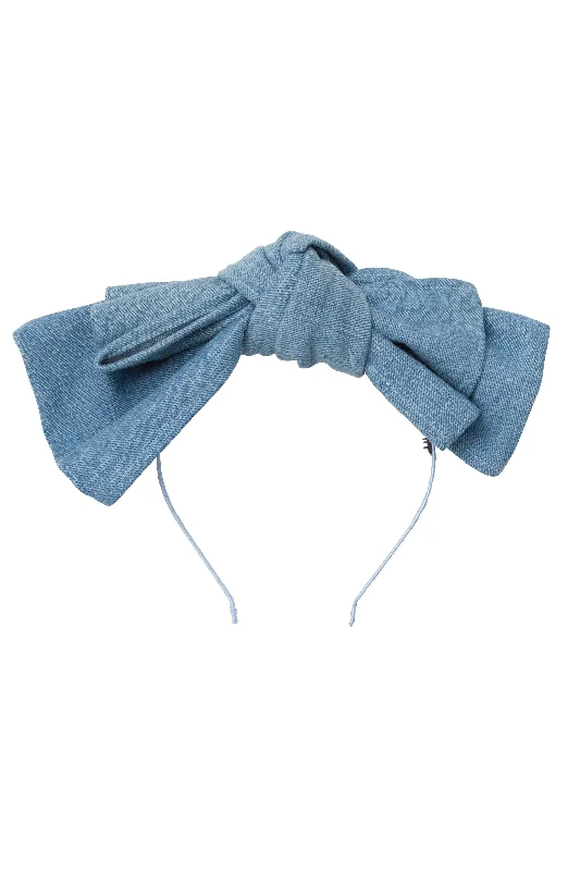 cute animal hairbands for kids -Floppy Denim Headband - Sky Blue Denim