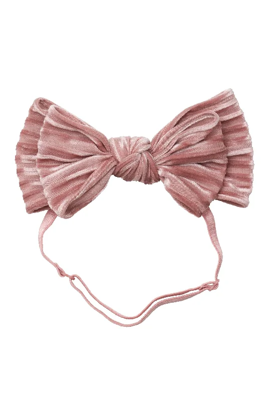 cute satin hairbands for kids’ hairstyles -Floppy Velvet Stripe Wrap - Blush