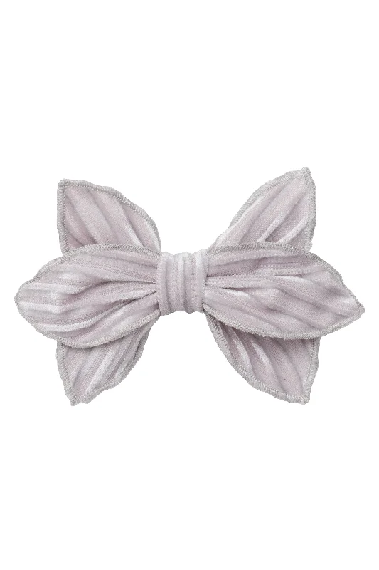 unique rhinestone hairpins for high-fashion looks -Growing Orchid Clip - Silver Velvet Stripe