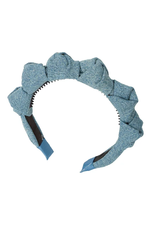 oversized flower hairbands for festive occasions -Monkey Bars Headband - Teal Denim