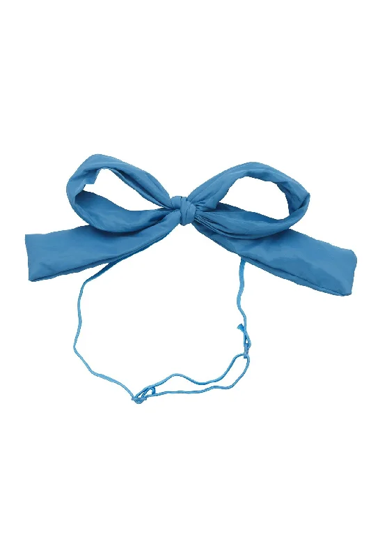 stylish crystal hairbands for evening events -Party Bow Taffeta Wrap - Blue Sky