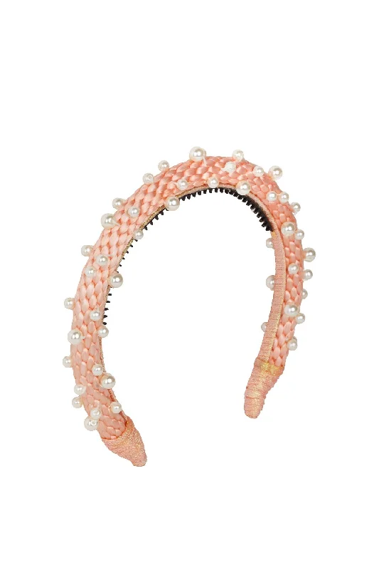 elegant flower hairbands for wedding hairstyles -Pearl Queen Women's Headband - Rose