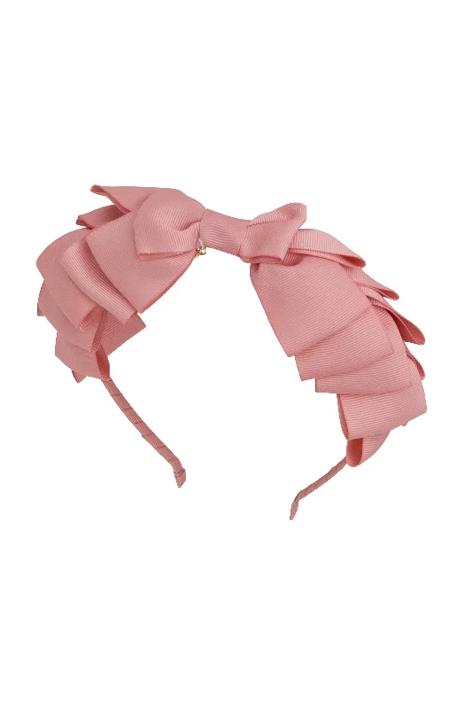 luxurious satin hairbands for wedding styles -Pleated Ribbon Grosgrain Headband - Sweet Nectar