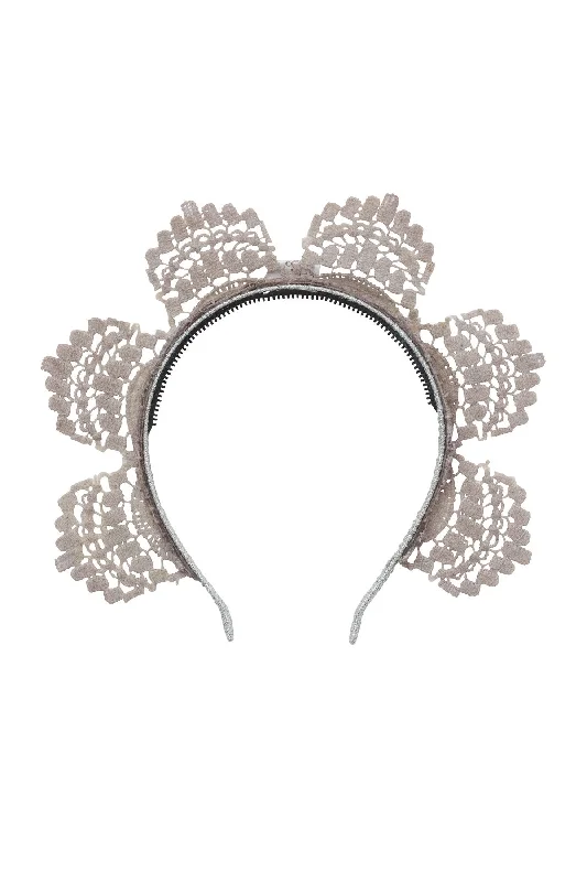 handmade satin hairpins for wedding elegance -Rising Princess Headband - Silver