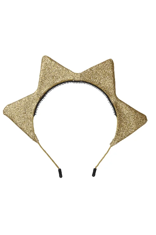 stylish crystal hairbands for elegant finishes -Rising Sun Headband - Gold Glitter