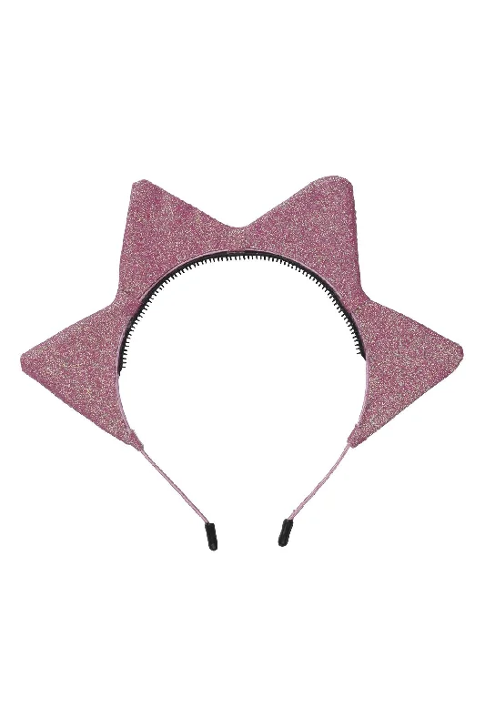 trendy velvet hairbands for festival hairstyles -Rising Sun Headband - Pink Glitter