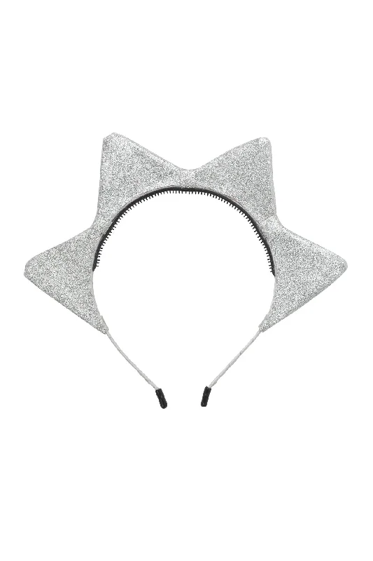 oversized satin hairpins for high-fashion looks -Rising Sun Headband - Silver Glitter