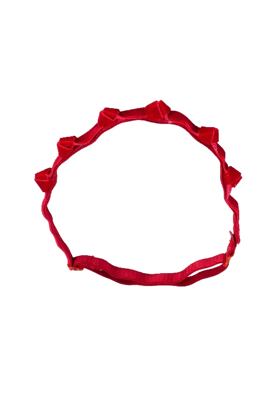 oversized velvet hairbands for boho wedding styles -Rosebud Wrap - Red Velvet