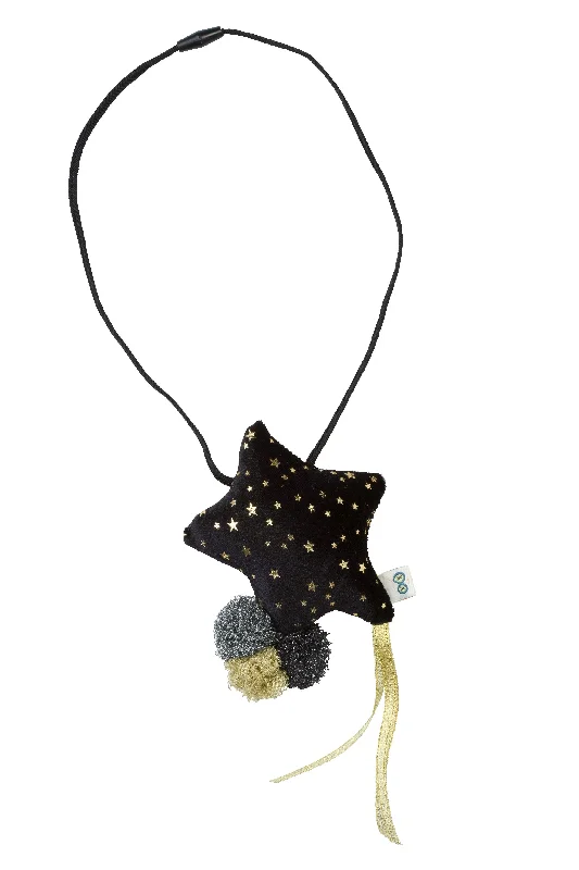 handmade velvet hairbands for unique styles -Shooting Star Necklace - Black Star