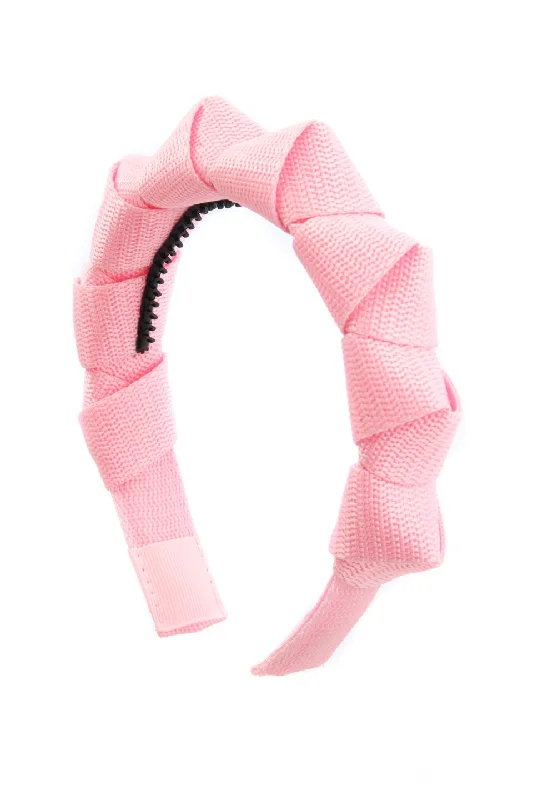 trendy velvet scrunchies for casual hairstyles -Skater Girl Headband - Baby Pink