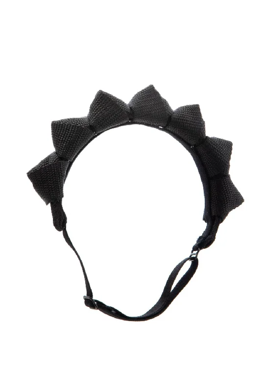 elegant pearl-encrusted hairbands for weddings -Skater Girl Wrap - Black