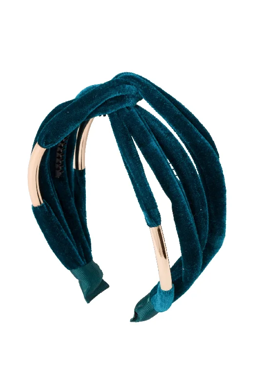 satin hairbands for smooth, frizz-free hair -Tubular Headband - Teal Jewel Tone