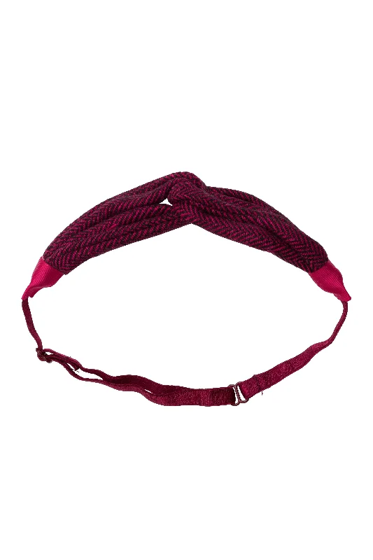 delicate crystal hairbands for vintage looks -Tubular Herringbone Wrap  - Hot Pink