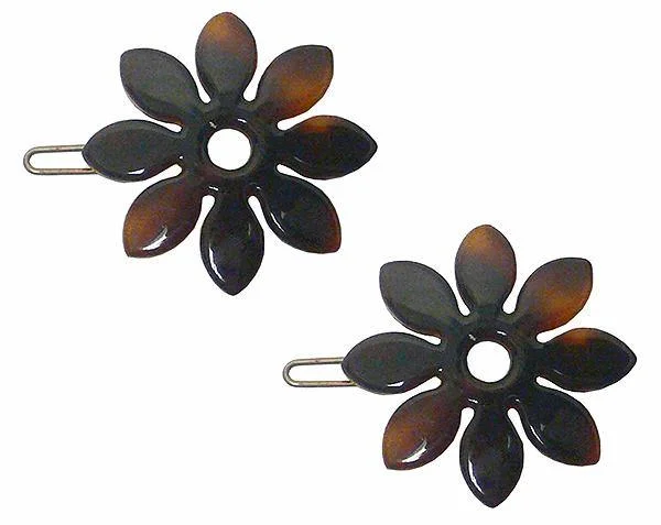 oversized rhinestone hairpins for bridal hairdos -BsmallKA Barrettes in Tortoise Shell Color KA86300-3