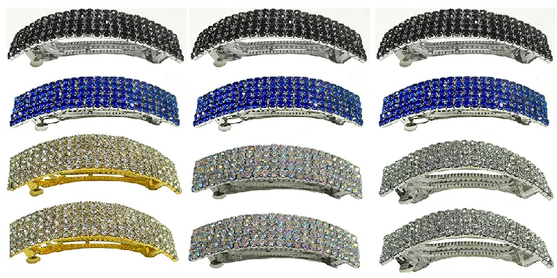 sparkling rhinestone hairbands for evening glamour -Bella Dz Pk 12 Bar Barrettes Thick Hair Barrettes 2 to 3 of 5 Colors U86010-0004-D