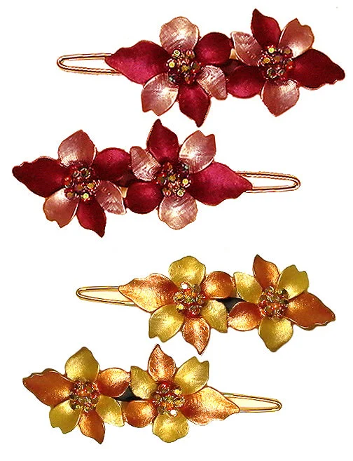 bold satin hairpins for modern wedding looks -BmidSnapClip60-3 Bella Dozen Pack, 12 Pieces Snap Clips Barrettes, 6 Red 6 Gold NF86600-3-6 pairs