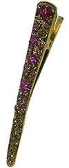 elegant rhinestone hair clips for formal events -Crystal Alligator Clip w. Serrated Edge for Strong Grip NM86110-2g