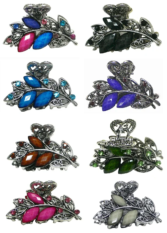 colorful hairpins for a fun, vibrant touch -Set of 4 or Set of 8 Bella Small Metal Jaw Clip Claw Clip U86420-1521-4/8