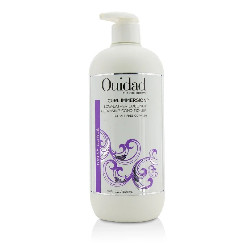 organic leave-in conditioner for frizzy hair-Ouidad Curl Immersion Low-Lather Coconut Cleansing Conditioner (Kinky Curls)  500ml/16oz