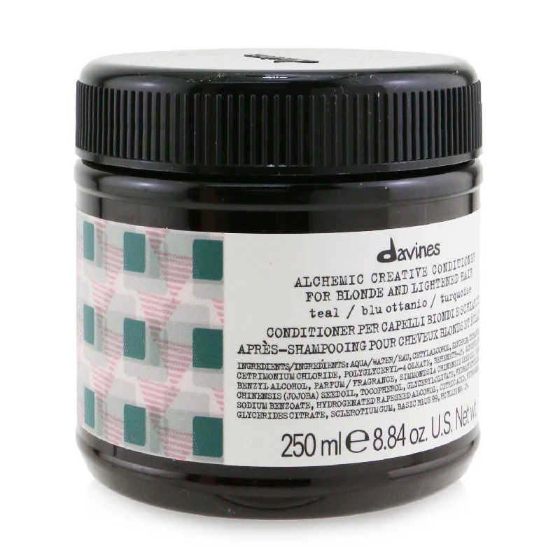 moisturizing mask for dry, coarse curls-Davines Alchemic Creative Conditioner - # Teal (For Blonde and Lightened Hair)  250ml/8.84oz