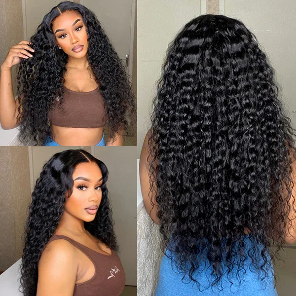 comfortable wigs for all-day wear without irritation -PrePlucked Frontal Lace Wig Deep Curl