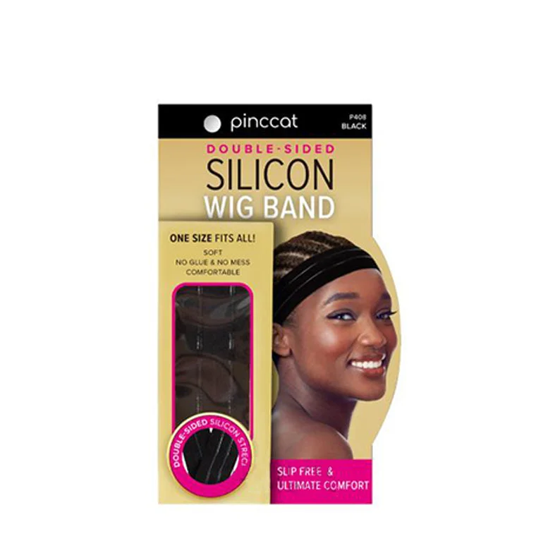 short textured wigs for edgy, modern styles -ABSOLUTE NEW YORK PincCat Silicon Wig Band [BLACK] #P408