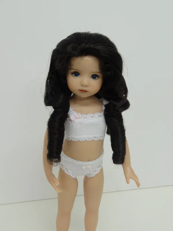 chic lace front wigs for realistic and flattering looks -Andrea Wig in Dark Brown - for Little Darling dolls