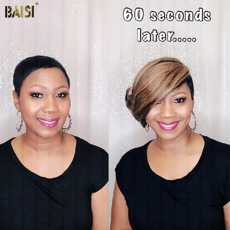 comfortable wigs for all-day wear without irritation -BAIS 1B/#4MIX27# Straight Partial Topper (Not A Wig)