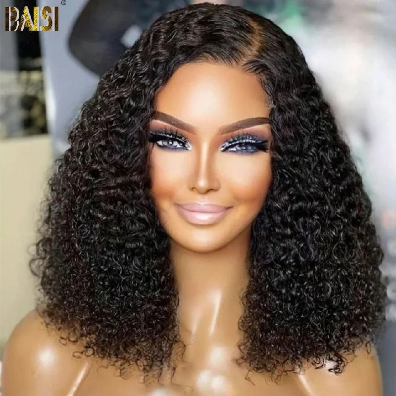 ombre wigs for a fun, colorful hair transformation -BAISI Bouncy Curly Closure Wig