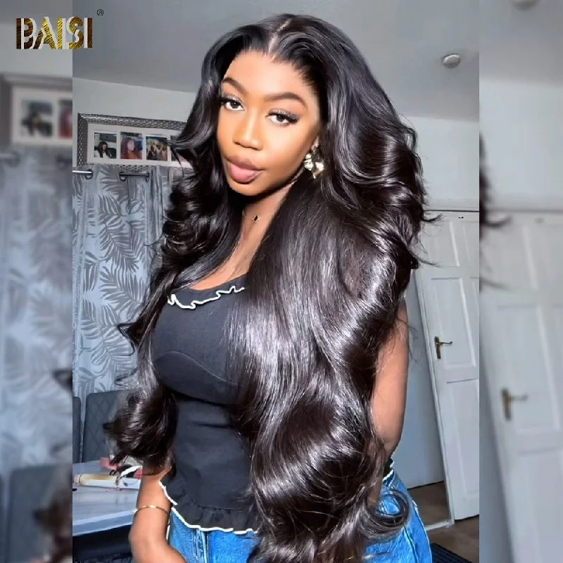 voluminous ombre wigs for a bold and colorful vibe -BAISI 12A Long Wavy Wig