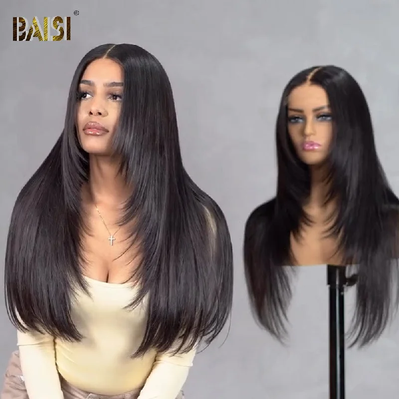 full head wigs for easy and seamless wear -BAISI 13X4 Double Drawn Straight Wig