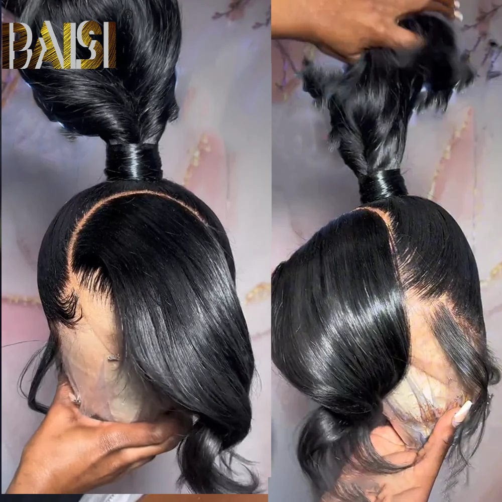 sleek straight wigs for a smooth and chic appearance -Baisi $159 Wholesale Price Fashion Style Full Lace Wig With Ponytail