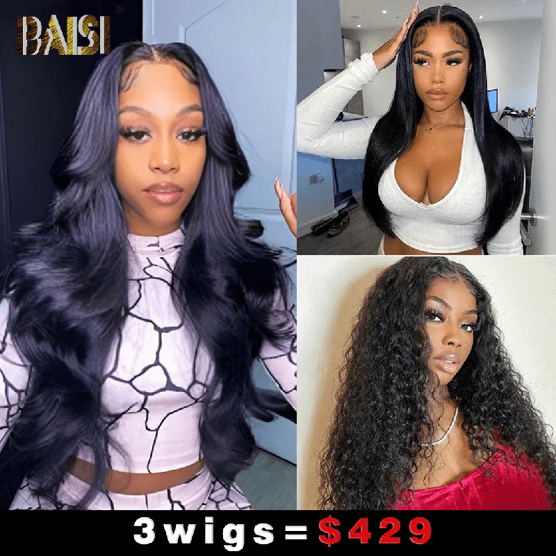 wigs for women with thin hair for thicker styles -Baisi 1 22 inch Lace Wig+1 24 inch Lace Wig+1 20 inch Lace Wig=$429