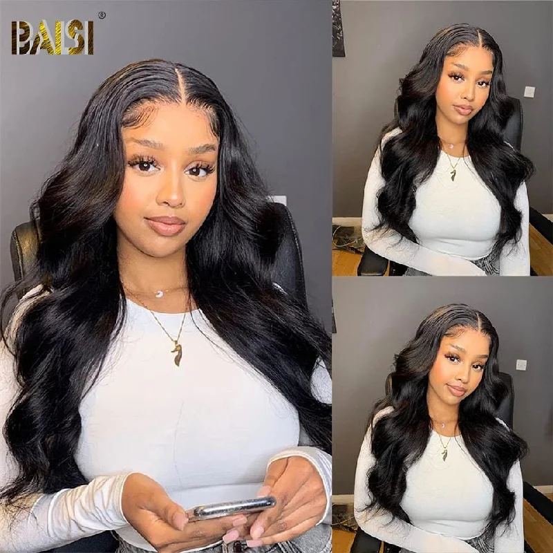 voluminous pixie wigs for a bold statement -BAISI 12A Bleached Knots Body Wave Wig Preplucked