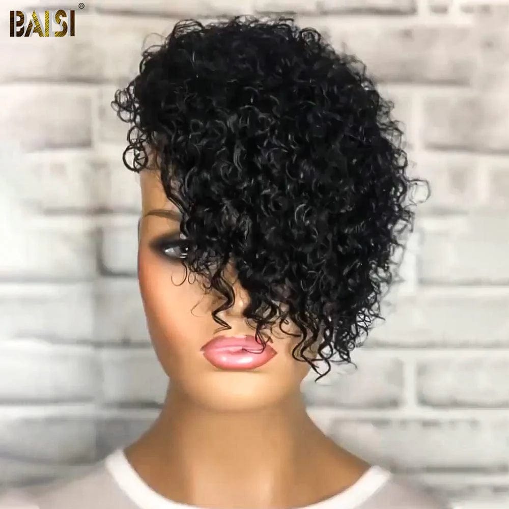 short bob wigs for a polished and elegant style -Baisi $59 Wholesale Price Curly Partial Topper