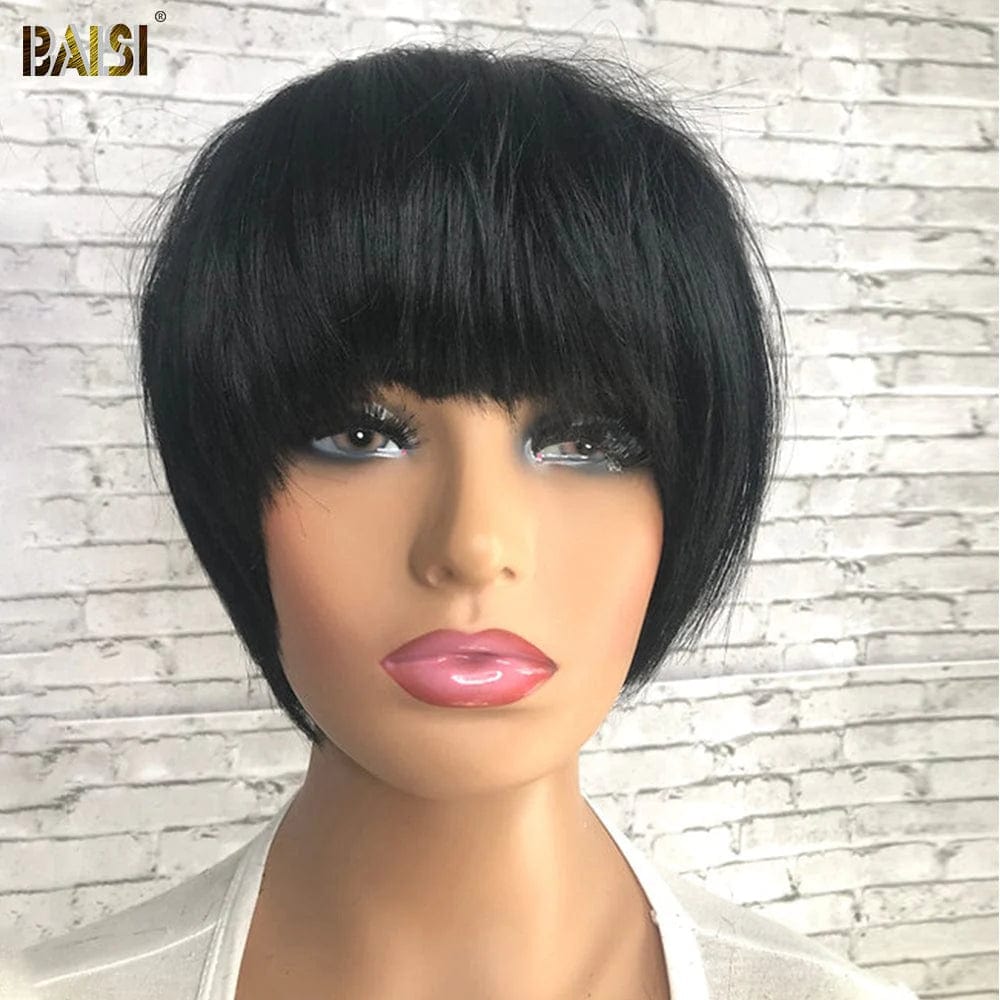 high-quality wigs for everyday wear and comfort -Baisi $59 Wholesale Price Natural Black Partial Topper With Bang(Not A Wig)