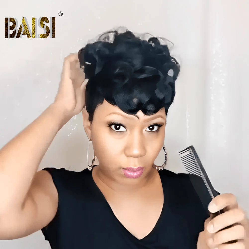 trendy pixie wigs for sophisticated charm -Baisi $59 Wholesale Price Wavy Partial Topper (Not A Wig)