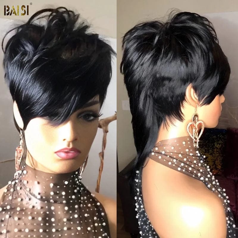 premium lace front wigs for a smooth, flawless finish -Baisi $69 Wholesale Price Dovetail Mohawk Mullet Glueless Wig