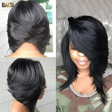 full lace wigs for better flexibility and comfort -Baisi $89 Wholesale Price Side Part Sexy BoB Wig