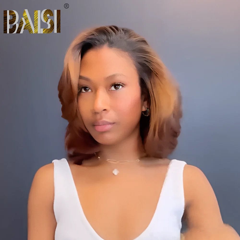 natural wigs for an effortless, low-maintenance look -Baisi $99 Wholesale PriceSexy Ombre Brown Lace BOB Wig