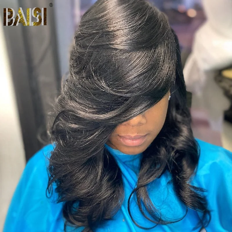 voluminous long wigs for a glamorous look -BAISI Heavy Layer Wavy Wig