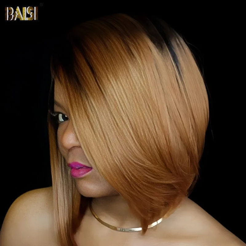 affordable wigs for everyday use without compromising quality -BAISI Ombre Honey Blonde Short Bob Wig