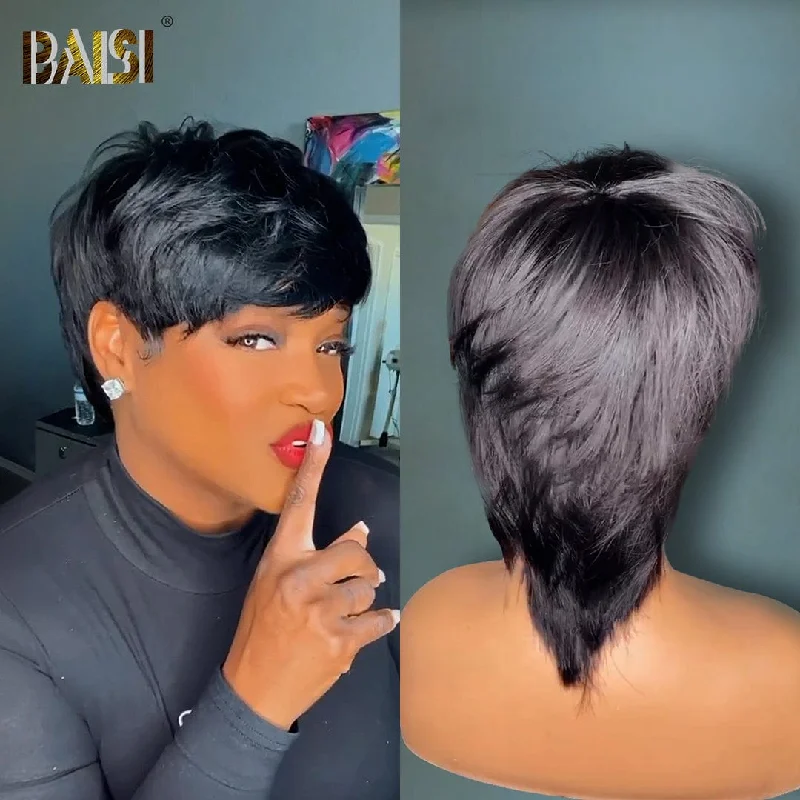 trendy long wigs for a bold, dramatic appearance -BAISI Partial Topper Mullet (NOT A WIG)