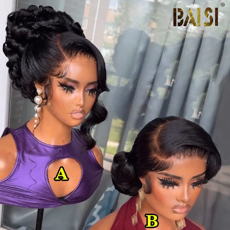 wigs for women with square faces for balanced looks -BAISI Perfect Updo Ponytail Style Lace Wig For Wedding