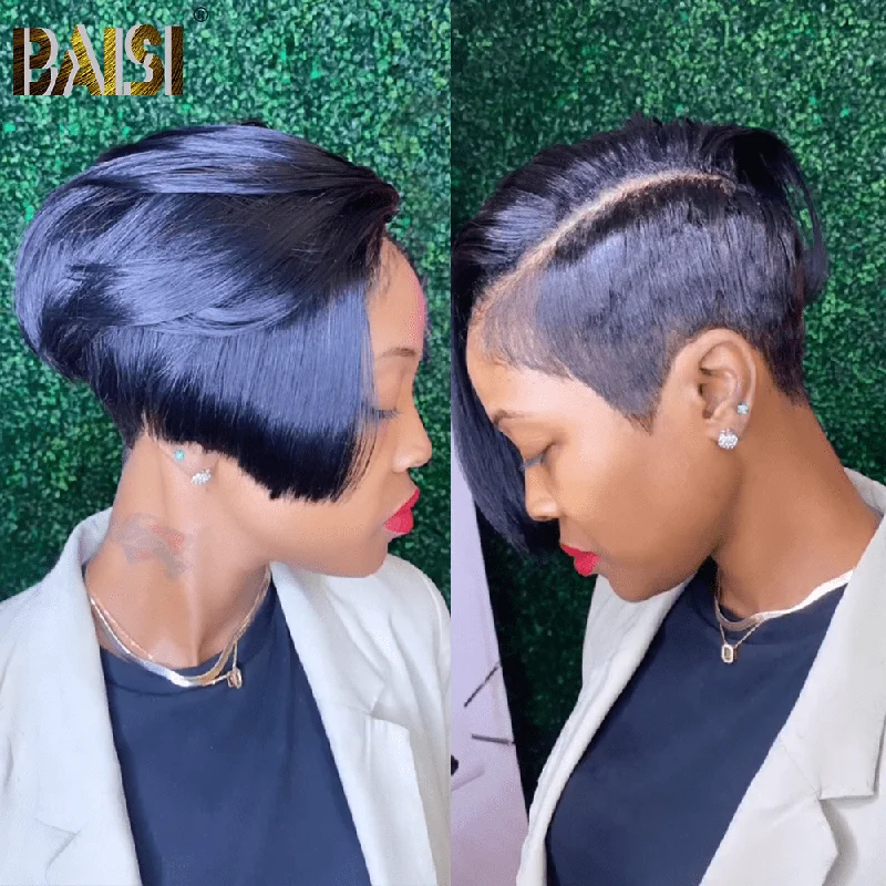 high-quality lace front wigs for better natural blends -BAISI Short Straight Partial Topper (NOT A WIG)