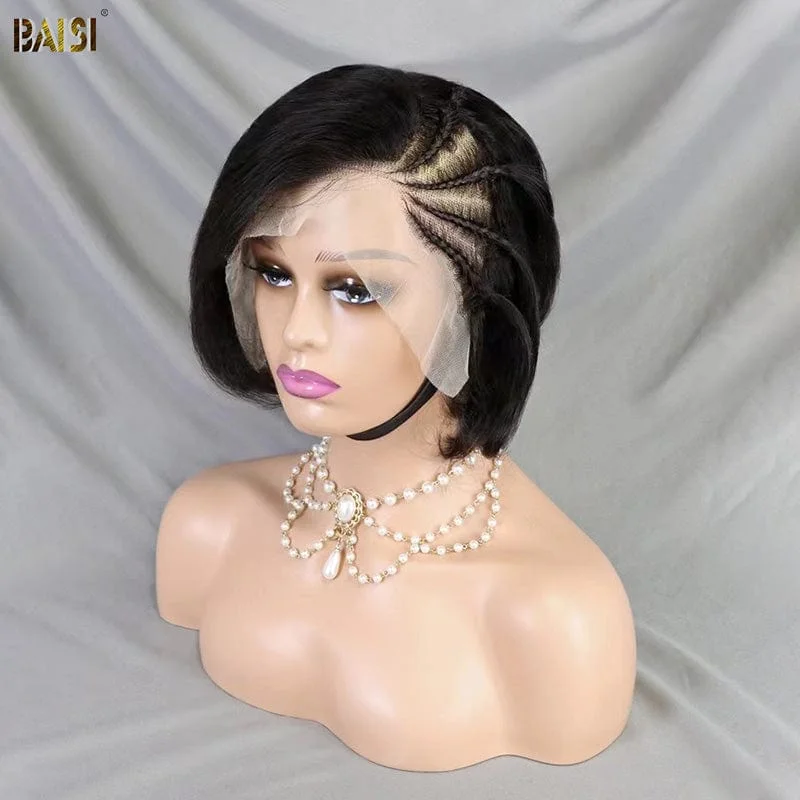 voluminous short wigs for easy and chic hairstyles -BAISI Short Wig With Braid